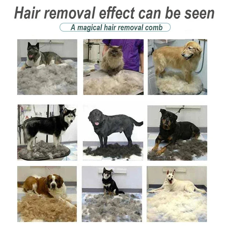 Pet Deshedding Brush & Grooming Comb – For Dogs & Cats, All Coat Types