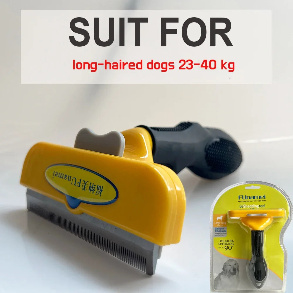 Pet Deshedding Brush & Grooming Comb – For Dogs & Cats, All Coat Types